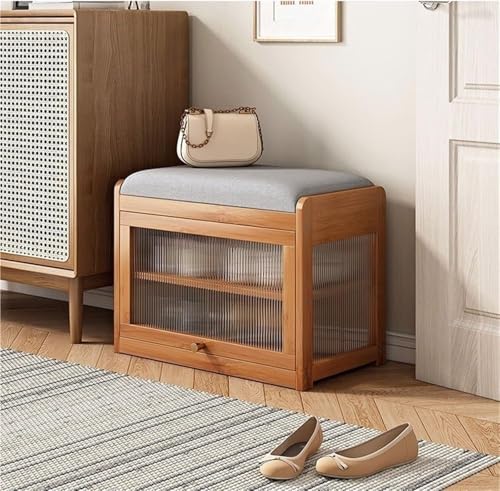 Rangement pour chaussures d'entrée compact avec coffre intégré marron - 2