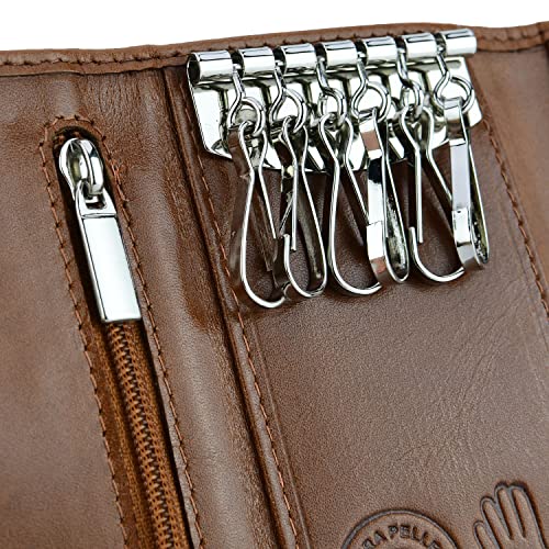 Schlüsselmäppchen Echtleder - Elegantes Etui Mit 2 Fächern