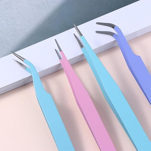 Miniatura 6 de Pinzas de acero inoxidable para extensiones de pestañas, pinzas de uñas portátiles, cinta adhesiva, herramienta de diario, pinzas para cuaderno