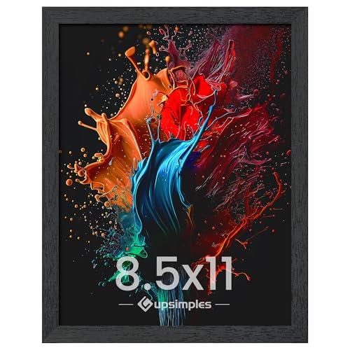 upsimples 8.5 By 11 Picture Frame Wall Gallery Photo Frames with Engineered Wood Black 1 Pack