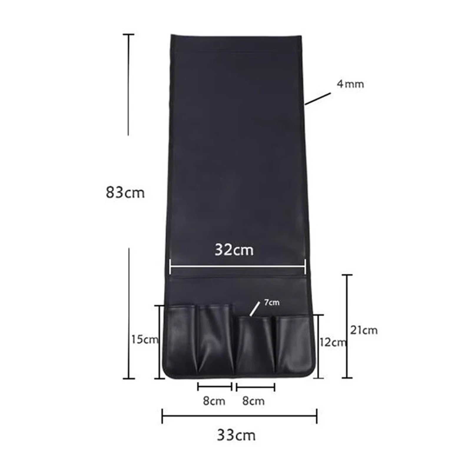 Betttasche 5 Taschen Aufbewahrungstasche Sofa Seite Armlehne Hängende Organizer Tasche Pu Leder Wasserdicht Schutt Nachttisch Lagerung Hängende Tasche Für Betten, Sofas(Black)