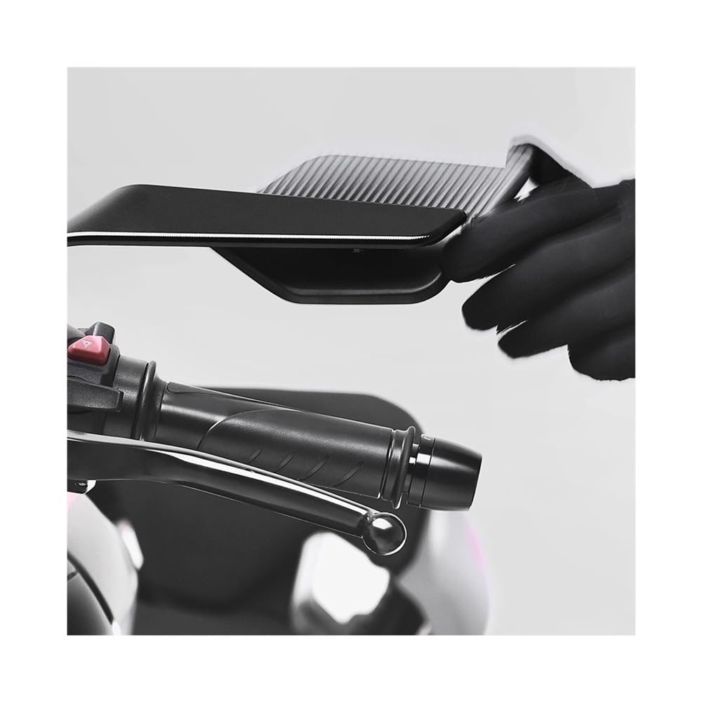 motos Miroir vélo Rétroviseur De Voiture Pour Tuono 660, Rétroviseur Invisible Réglable, Rétroviseur Latéral Rotatif À Aile Fixe(BLACK-White mirror)