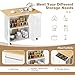 Shintenchi Kitchen Island with Folding Drop Leaf, Rolling Island Table with Storage, Kitchen Cabinet on Wheels with Seating Area for Kitchen, Bar Cart with Cabinet, White