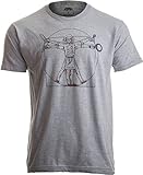 Vitruvian Chef | Funny Cook Restaurant Kitchen Worker Food Cooking Humor T-Shirt-(Adult,3XL) Heather Grey