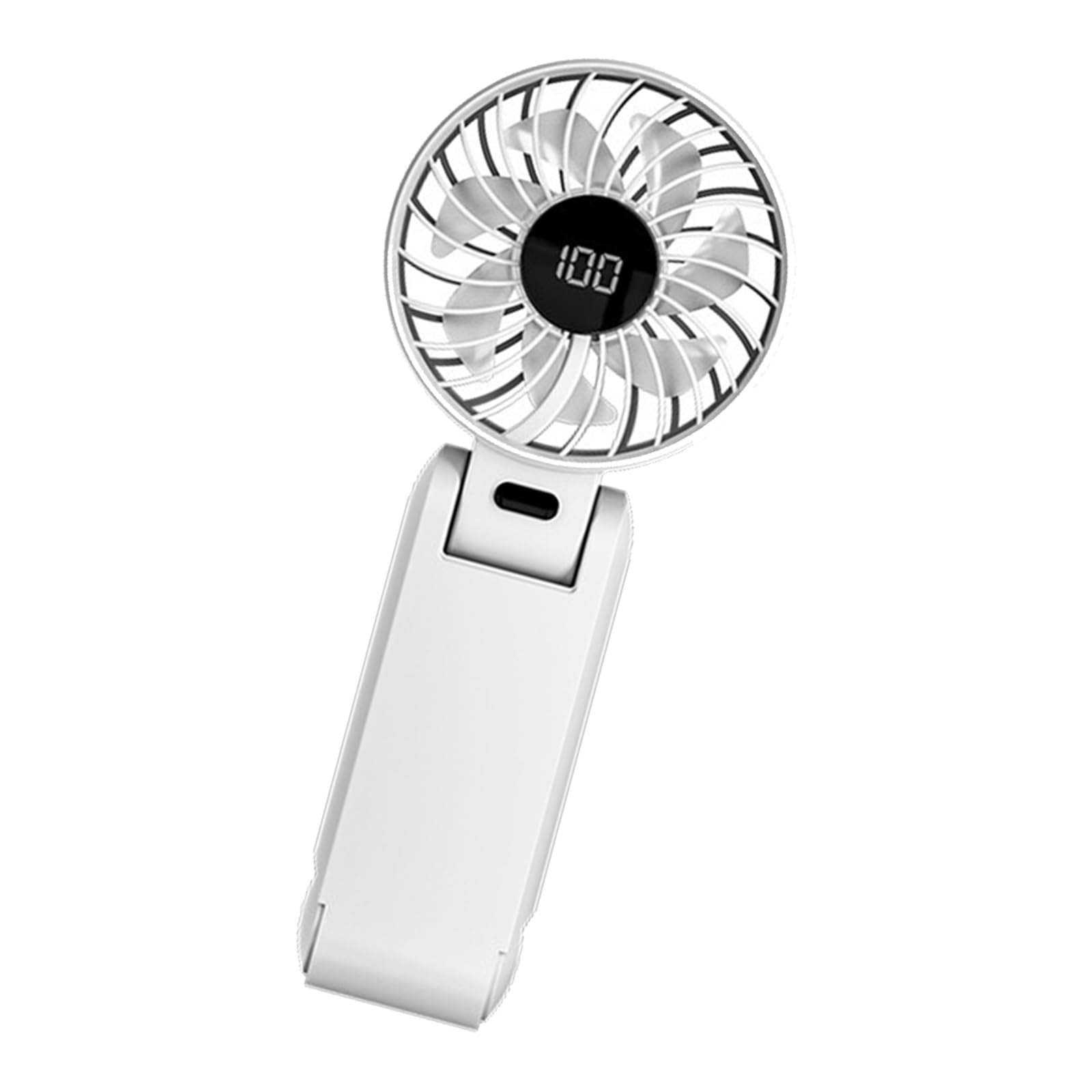 Uqezagpa Speed Neck Hanging Fan Foldable ABS Texture Quiet Operations Cooling Device Suitable for Indoor and Outdoor Use Portable Handheld Folding Fan