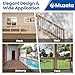 Muzata 50Pack 38'' Aluminum Deck Balusters Facemount Rectangular Railing Metal Spindles with Screws Stair Porch Staircase Deck Spindles for Wood and Composite Fencing WT35
