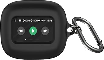 SaharaCase Venture Series Silicone Case for JBL Live Beam 3 Earbuds - Ergonomic Closed Design, Triple Silicone Material Composition, Carabiner Clip - Scorpion Black