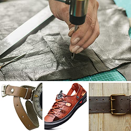 Yosugar 6 Stück Stanzwerkzeug Set,Locheisen Satz für Leder,2.5mm-5mm Lochstanze, Runde Hohl Locheisensatz für Leder, für Leder, Uhrenarmband, Dichtung Gürtel (Silber, 6 Stk.2.5-5mm)