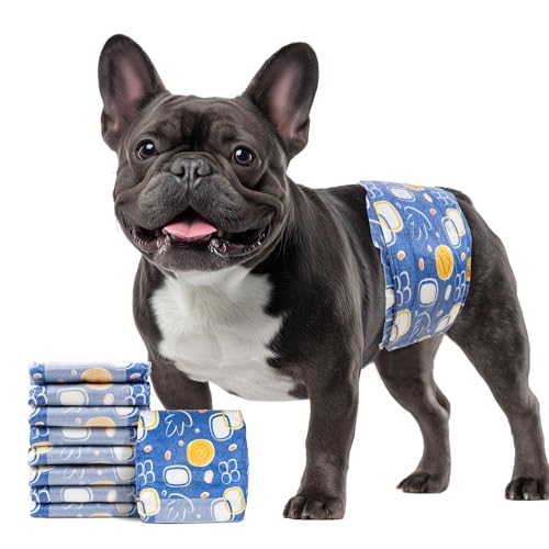 Image of MICOOYO Male Dog Diapers, Disposable Male Dog Wraps with Wetness Indicator, Super Absorbent | Leak Proof Doggie Diapers for Incontinence, Marking, Puppy Training, M,18-25-inch Waist, 20 Counts