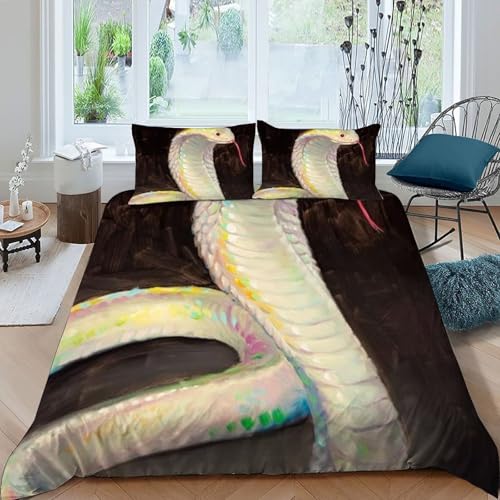 Housse de couette super king serpent microfibre animaux 260x220cm - 3