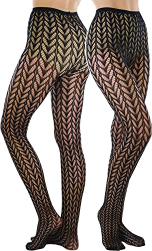 Image of ToBeInStyle Women's Vintage Art Deco Chevron Ornate Design Tights Pantyhose