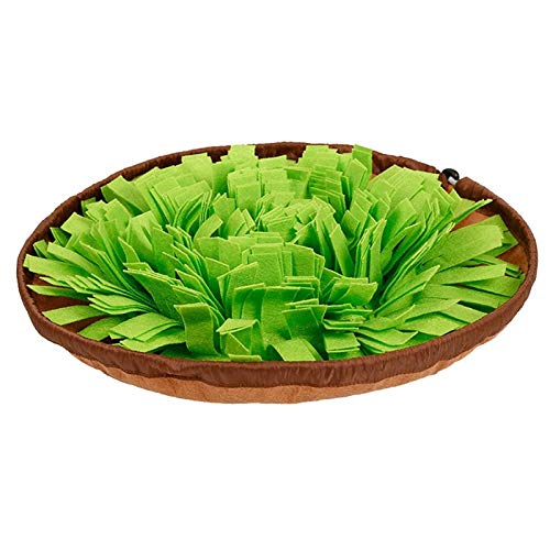 MYXJX Juguetes para Perros, Juguetes interactivos Verdes for Perros, Almohadilla Redonda for olfatear, Manta de Entrenamiento Lavable, tapete alimentación, 1 Unidad