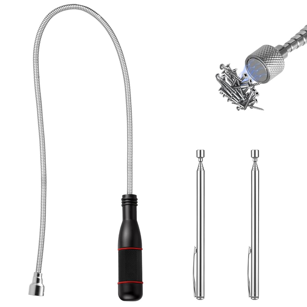 Ainiv 3PCS Magnetic Pickup Tool, Bendable Magnet Stick/1.5LB/1.5LB