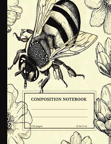 Vintage Big Bee Notebook: Composition College Ruled Notebook (8.5x11) 110 pages