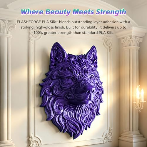Image of FLASHFORGE Silk+ PLA Filament 1.75mm Purple, Silky Texture 3D Printing Filament, Enhanced Layer Adhesion with Stunning Surface Finish; Chrome-Like Brilliance and Silk-Smooth Perfection