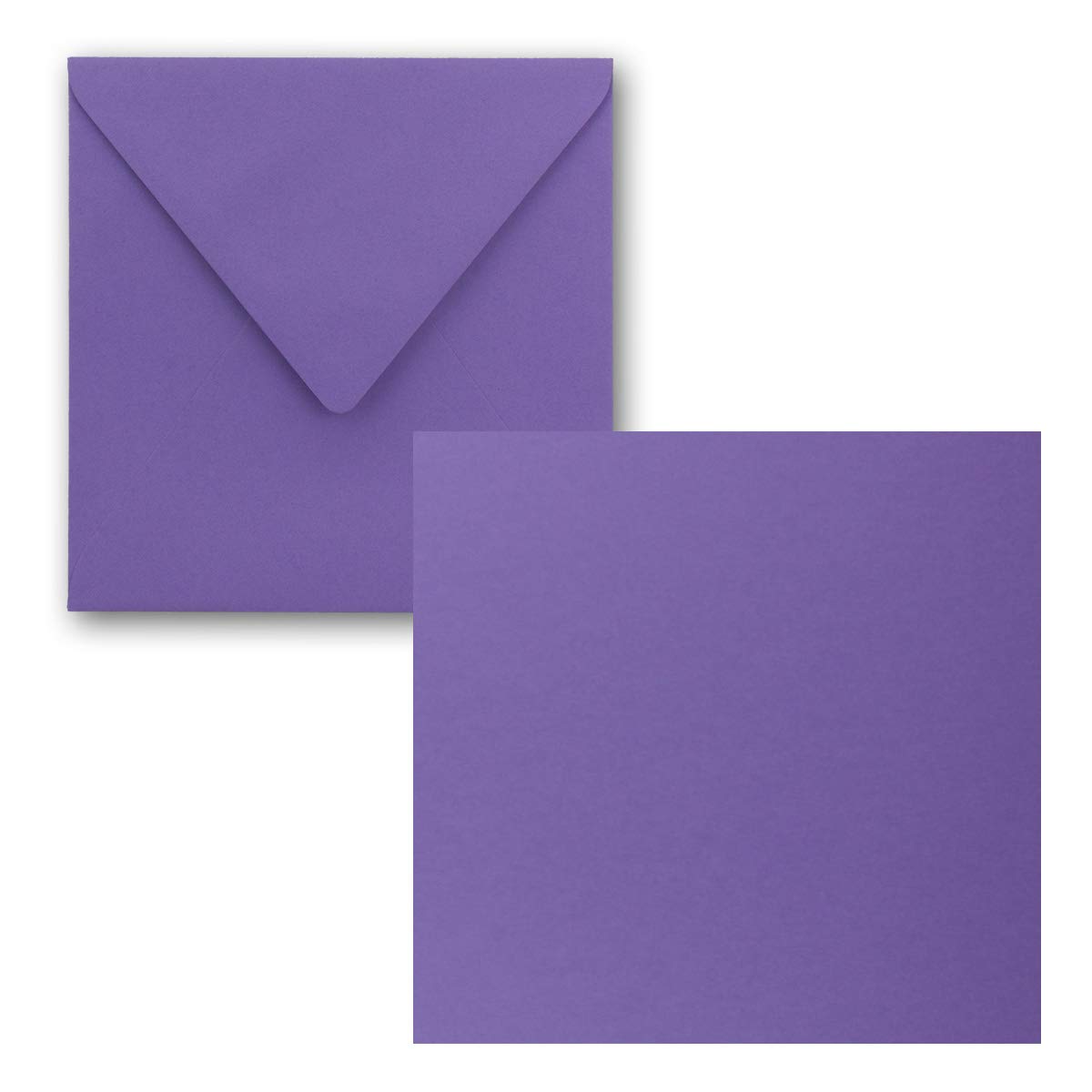 FarbenFroh® by Gustav Neuser® Pack of 25 Simple Square Cards 15 x 15 cm with Envelopes in Purple for Greeting Cards etc