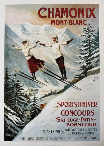 Affiche Chamonix Sauteurs Tamagno 50X70 Cm impression d'art poster de collection vintage