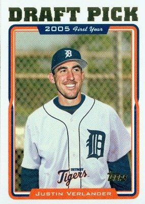 2005 Topps Baseball Card # 677 Justin Verlander (RC) - Rookie Card 