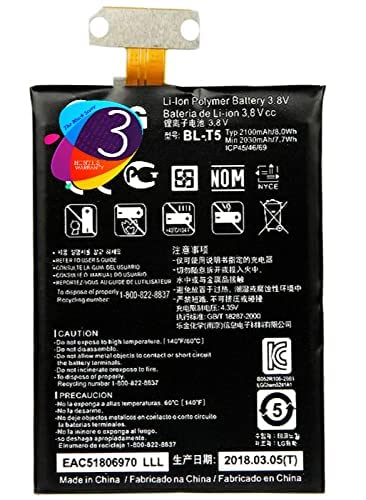 Image of The Black Store Original BL-T5 Battery for LG Nexus 4 Optimus G E971 E973 E975 E960 (2100mAh) with 3 Months Warranty