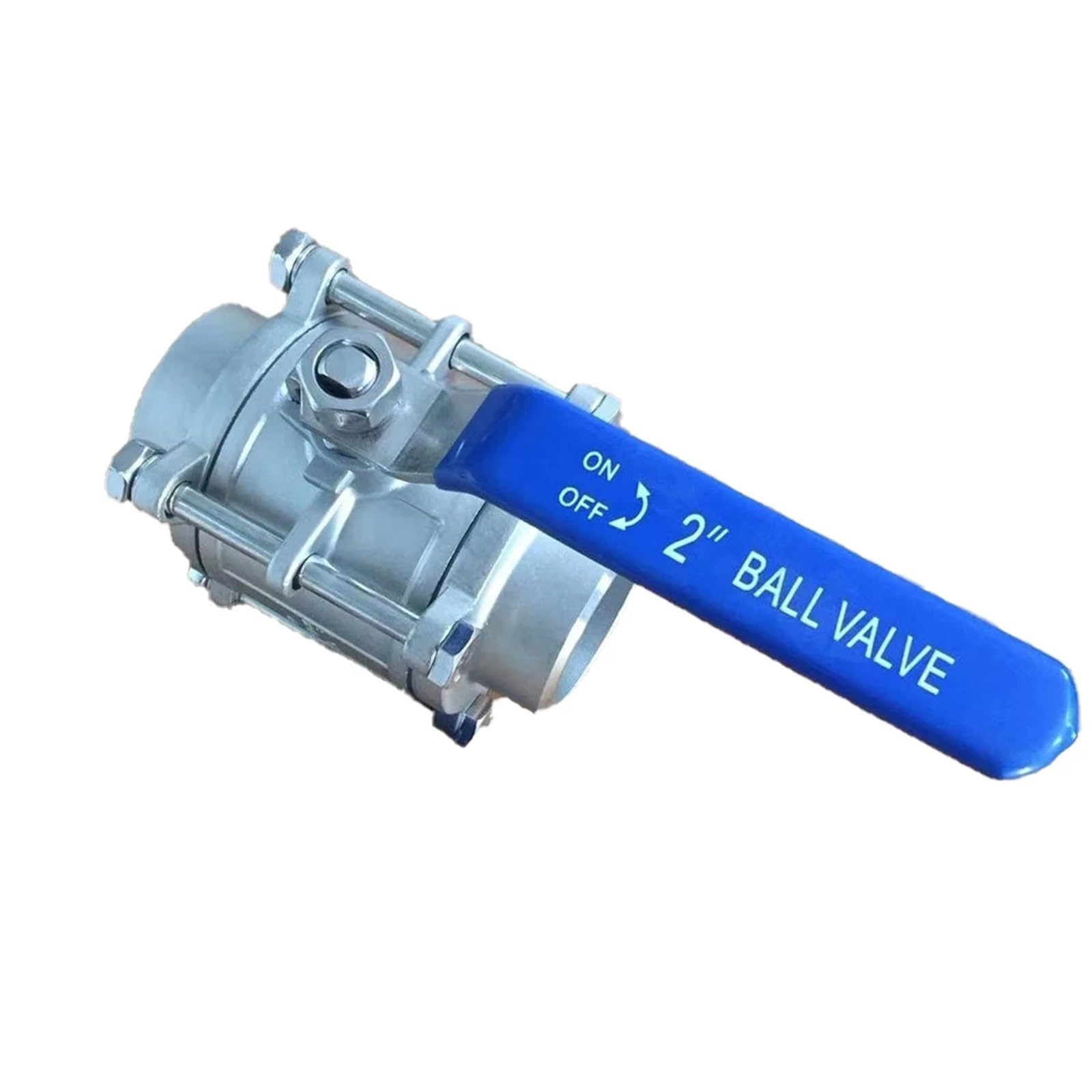 Válvula de acero inoxidable SS304 DN50 de alta resistencia con diseño de tres piezas roscadas