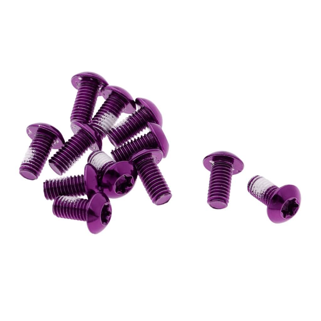 UJEAVETTE 12 Pieces Mountain Bicycle Cycling Bike Brake Rotor Disc Screws Bolts Purple-image-4