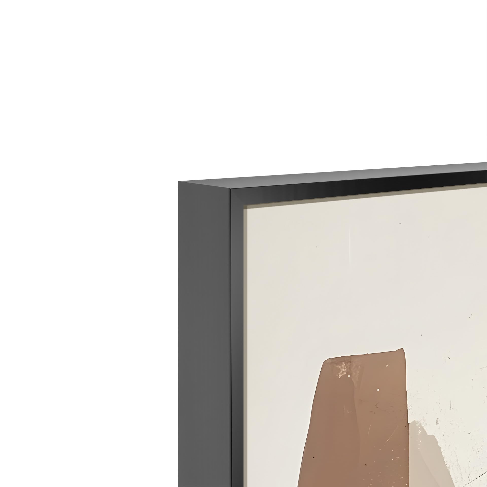 STYLER Bild Diffused 50x70 cm (AUFHÄNGFERTIG) mit elegantem Rahmen – Abstraktes Kunstwerk in Beige Braun Schwarz – Modern Minimalistisch Dekorativ Hochwertig