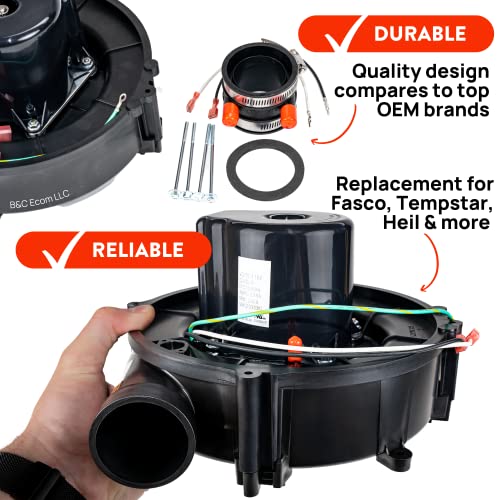 Furnace Blower Motor, Flue Draft Exhaust Inducer, Furnace Fan Vent, Motor Replacement Furnace Parts for A067, 66338, 333710-751, 329148-701, 3115 & Many More by B&C Ecom LLC