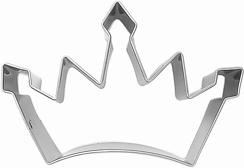 Miniatura 7 de Cortador de galletas en forma de corona de gran tamaño, cortador de galletas de acero inoxidable para reinareypríncipeprincesa, 4.4 pulgadas (modelo