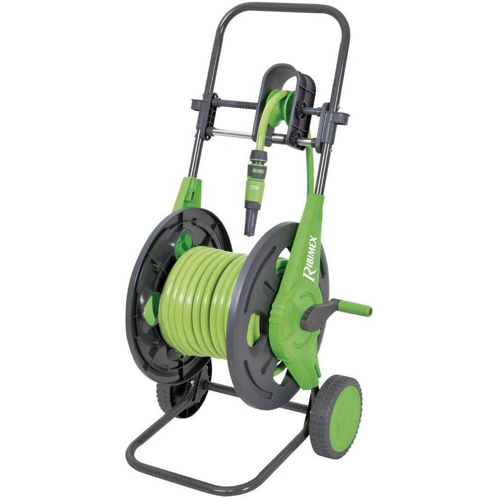 Dévidoir Tuyau Arrosage Équipé 20m 12,5mm - Sur Roues - Pratique et Mobile - D-Work