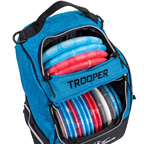 Dynamic Discs Trooper Disc Golf Backpack | Heather Blue | Frisbee Disc Golf Bag with up to a 25 Disc Capacity | Introductory Disc Golf Backpack | Lightweight and Durable