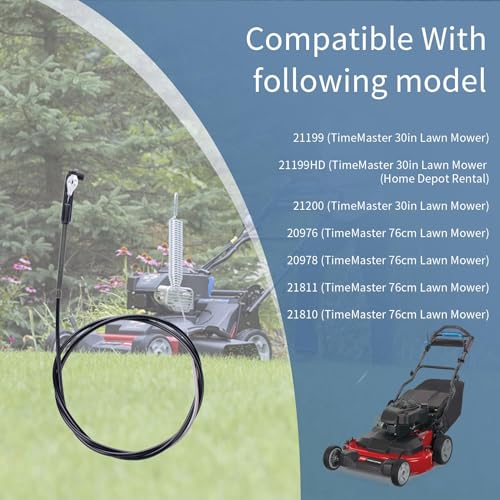 ORAEVY 133-1998 Brake Cable, Compatible with Toro Timemaster Lawnmower Blade Brake Cable,fit 30" Toro Timemaster 21199 21200 Lawn Mower 20976 20978 21810 21811