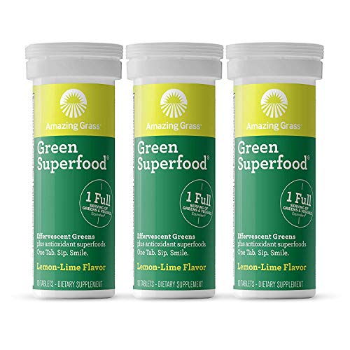 Amazing Grass Effervescent Tablets, Green Superfood Water Flavoring Tablet, Antioxidant Blend and One