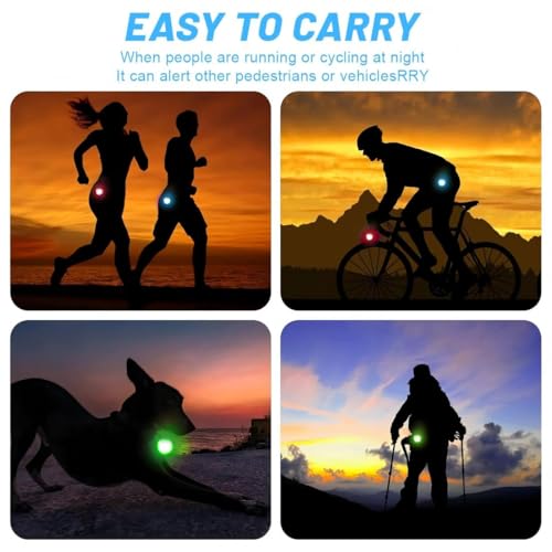 BTDZDD Led Blinklicht, Reflektoren Kinder/Blinklicht Schulranzen/Leuchtanhänger Hund/Schulranzen Licht, für Kinder, Jogger, Haustiere und Radfahrer (Gelb + Himmelblau)