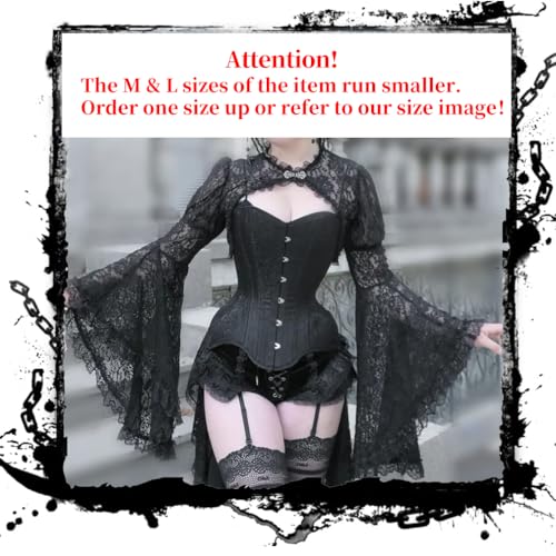 Image of Goth Shrug Black Gothic Victorian Shrugs Crop Top For Women