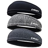 Boldfit Head Band for Man Sports Head Bandana for Men & Women Gym Hair Band for Men Workout, Running - Breathable, Non-Slip & Quick Drying Bands for Long Hair (Set of 3)