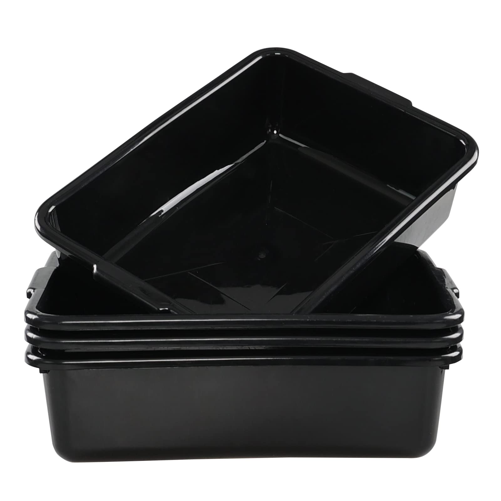 13 L Commercial Bus Tub Box, 4 Stück, Geschirrtöpfe für Restaurants, Schwarz