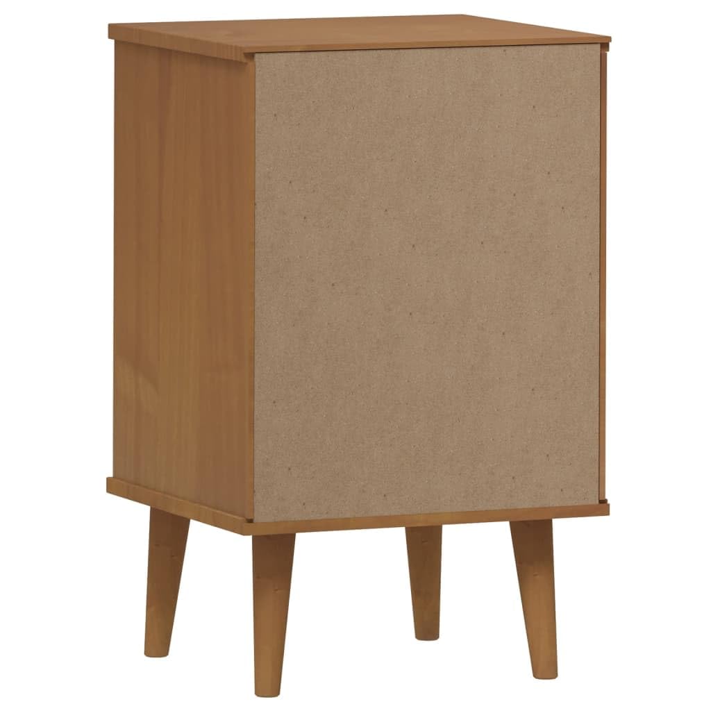 Homgoday Armoire de sol Mobilier de bureau, Table de chevet marron MOLDE 40 x 35 x 65 cm en bois massif de pin, Buffet Armoire, Table de chevet pour chambre à coucher