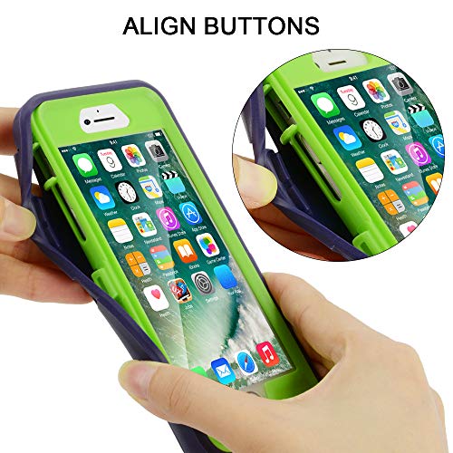 Maxcury For Iphone 6 Case, For Iphone 6S Case, Heavy Duty Shockproof Series Case With Built-In Screen Protector Compatible With All Us Carriers - Navy/Lime #TOP4