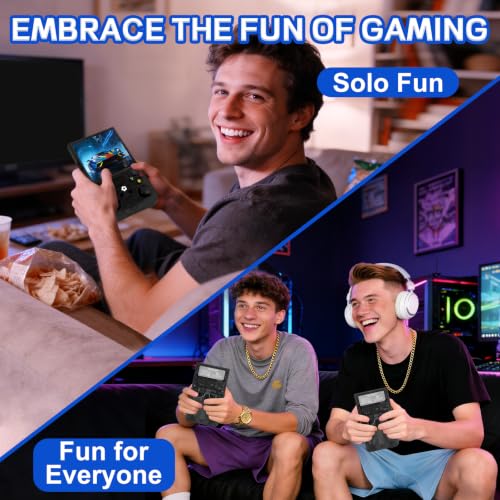 Image of R36MAX Video Game Console - 4.0-Inch Screen, Support 18000+Classic Games,64G TF Card,Portable Console with Open Source System,4000mAh Battery,Birthday Gift for Adult or Partner (Black)