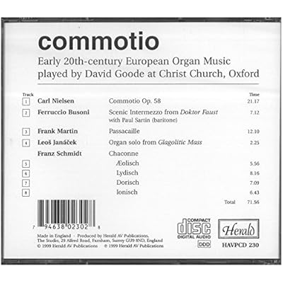 Commotio: Early 20th-Century European Organ Music