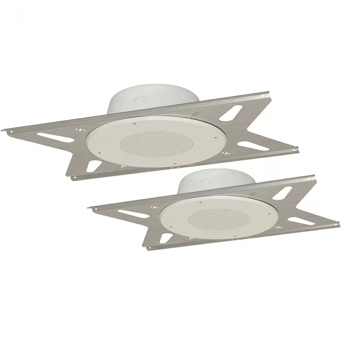Lowell RPAK-810-72 8-Inch Dual Cone Ceiling Speaker (2-Pack) with 25/70V Transformer, Grille, Enclosure, Bridge; 8-Inch 15W Dual Cone Driver with 10 Oz. Magnet
