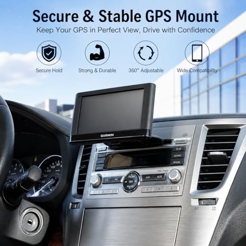 Image of 1Zero CD Slot Mount Replacement for Garmin GPS Navigator, Universal 17mm Ball Joint CD Player Mount Adapter Compatible with 3.5-7 inch Garmin Nuvi Series, Phone Holders & Tablet Mounts (No Bracket Mount)