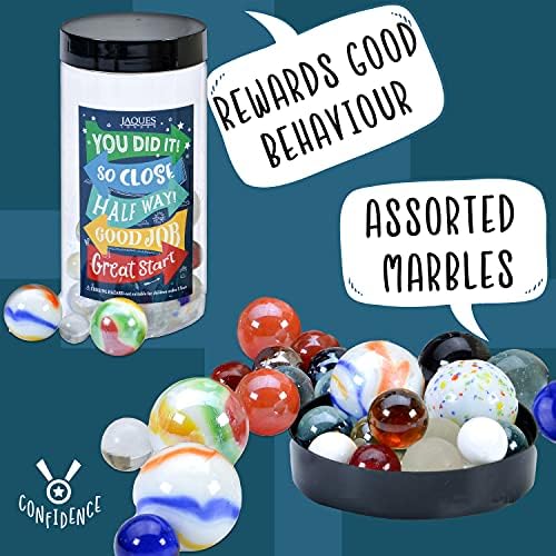 Jaques of London Marble Reward Jar | Whole Jar of Playing Marbles | More Fun than a REWARD CHART | Great Childs Rewarding System