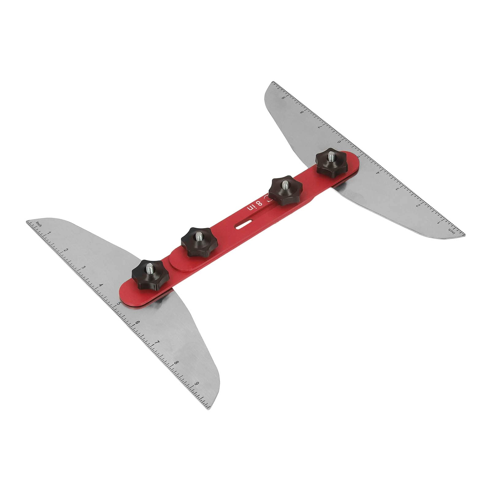 Herramienta de Plantilla de Calibre de Peldaños de Escalera, Plantilla de Trazado de Estante, Plantilla de Medición de Escalera de 11 a 60 Pulgadas, Herramienta de Medición de Escalera,(Rojo)