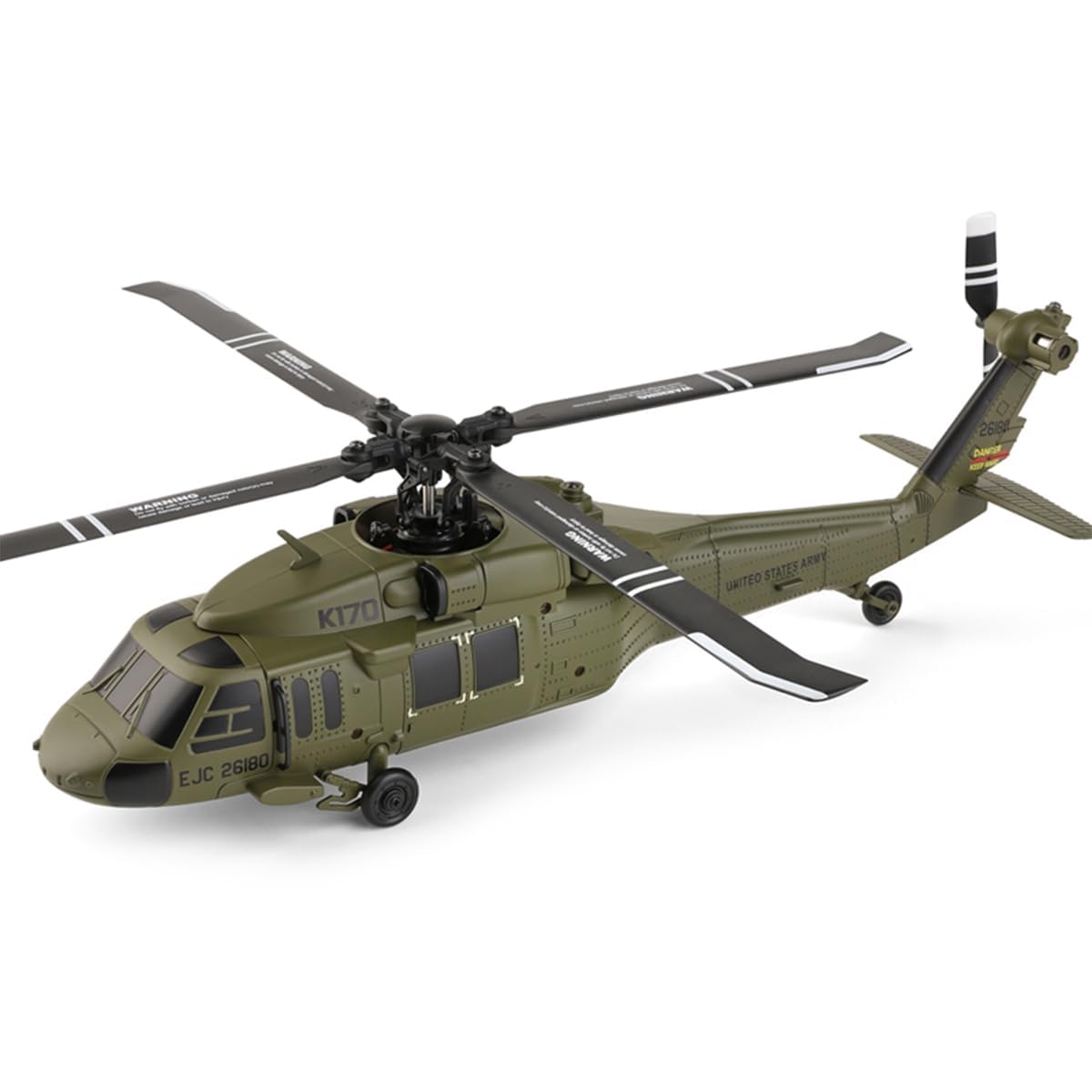 Helikopter RC bezszczotkowy 4CH, 2,4 G K170 zielony pilot helikopter, 6-osiowy żyroskop unoszący się na wysokości, samolot RC, jednoskrzydłowy, bez lotki, dla dorosłych, początkujących (wersja