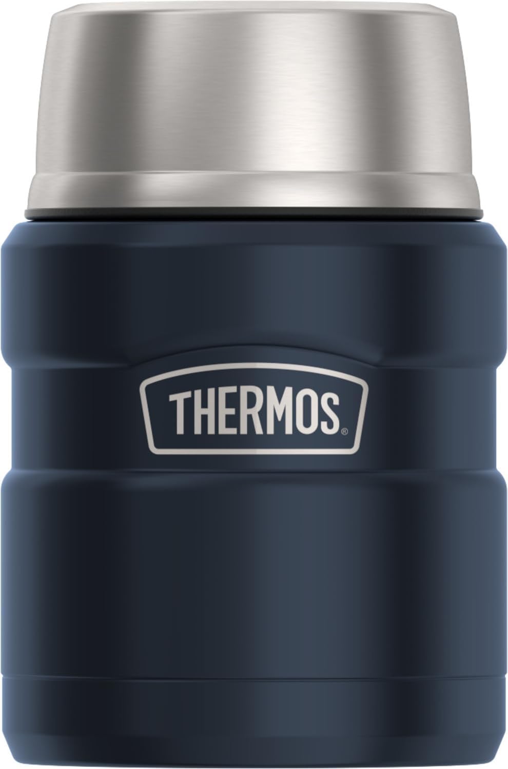 THERMOS Stainless King Vacuum-Insulated Food Jar with Spoon, 16 Ounce, Midnight Blue