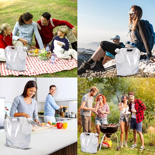 2 Stück Wasserkanister Faltbar, Tragbare Wasseraufbewahrungsbeutel, Auslaufsicherer, Gefrierfähiger Camping-Trägertank für Den Außenbereich für Sport, Camping, Wandern, Picknick – Bild 7