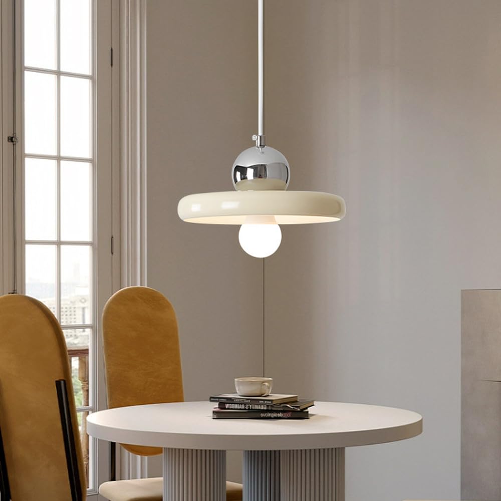 Lampa sufitowa z gwintem E27 i dekoracją pojedynczej głowicy, abażur z lakierowanego metalu, lampa wisząca w nowoczesnym stylu firmy Amen, podtynkowa lampa wisząca na wyspę kuchenną, balkon, do