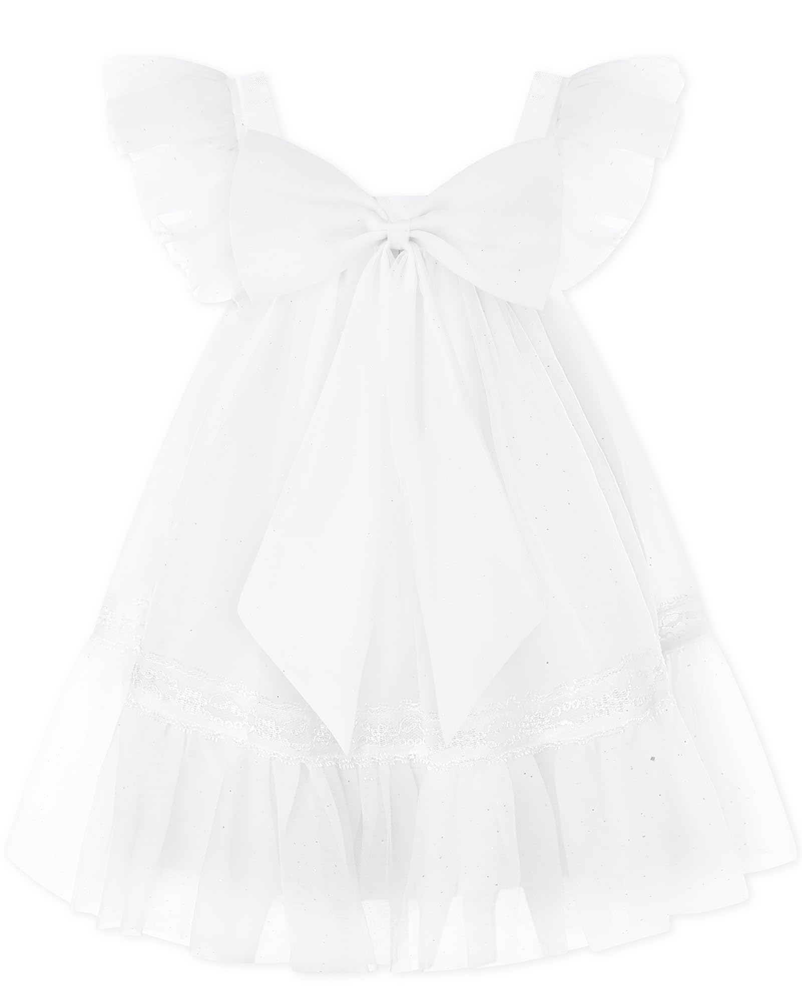 ZOEREA Mädchen Kleider Kleid Glitzer Tüllkleid mit Flügelärmel Prinzessin Party Hochzeit Casual Kleid 18M–6Jahre
