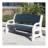 Małe, wytrzymałe ławki ogrodowe do użytku na zewnątrz Outdoor Garden Backrest Bench, Patio Plastic Chair for Park & Yard, Ławka ogrodowa do ogrodu, na werandę i do parku(58cm)